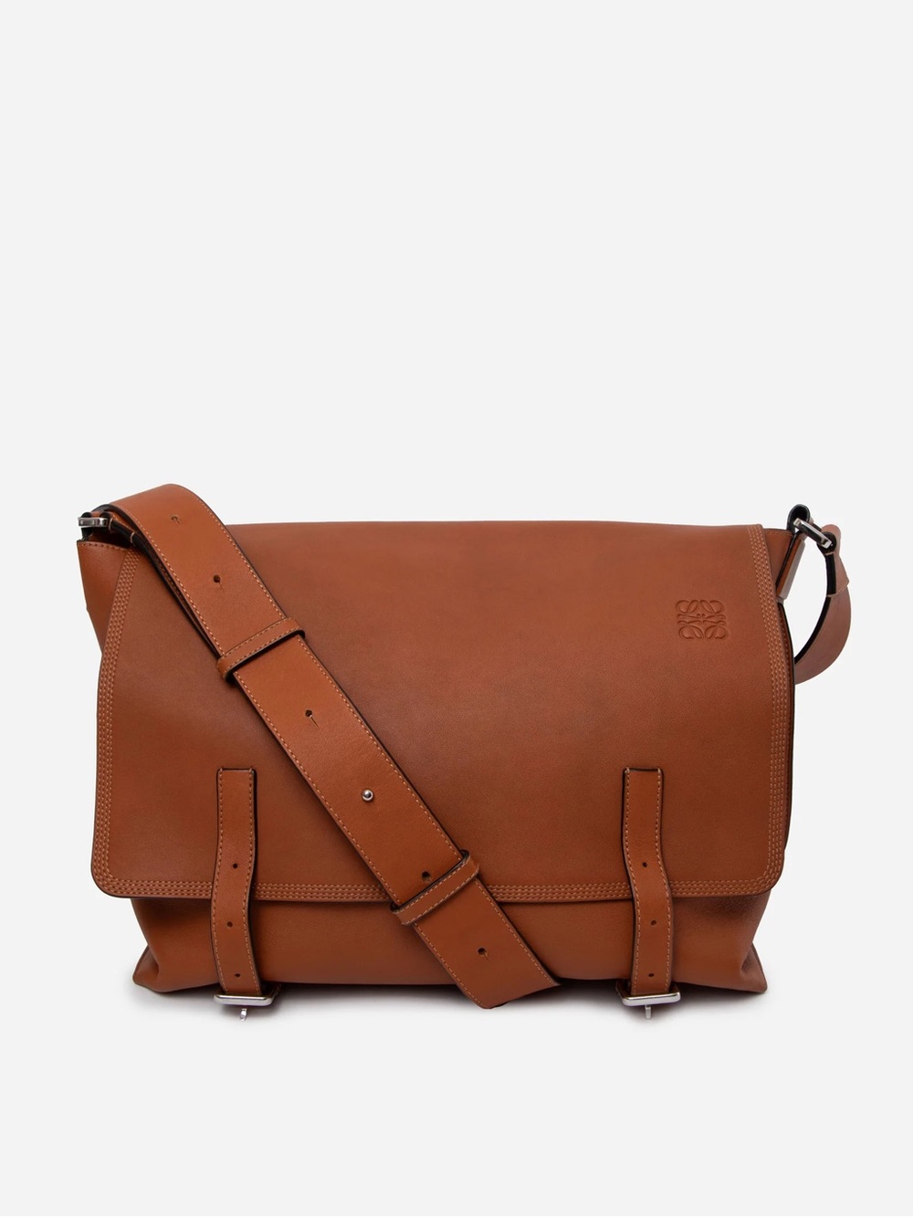 Loewe 2016 Brown Leather Messenger Bag